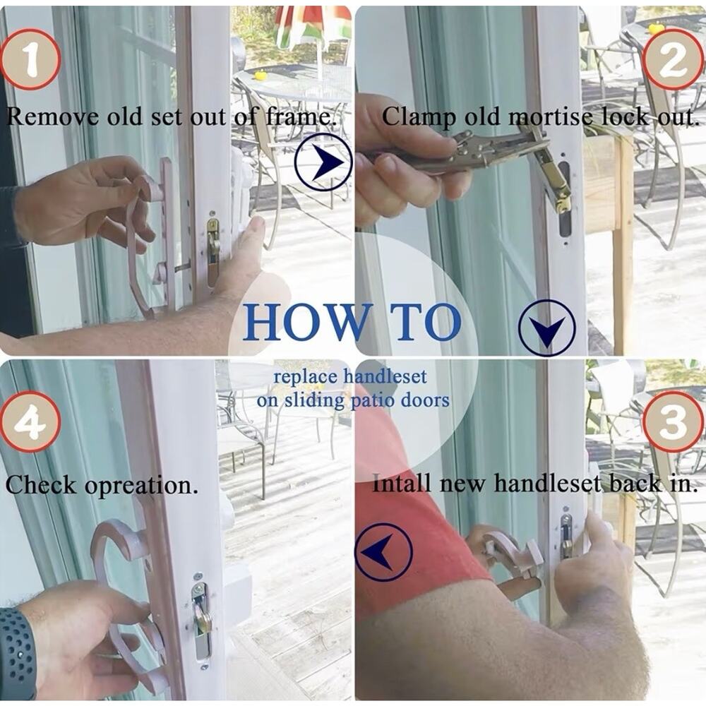 Keyed Sliding Patio Door Handle Set White Truth Legacy 2265 3-15/16” Hole Space - Picture 7 of 7